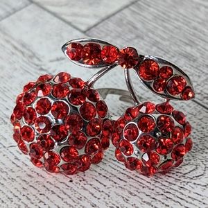 Red Cherries Ring Size 7 Fashion Jewelry Fancy Fun